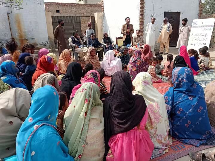 Al-Nisa Welfare Society community outreach session in Okara